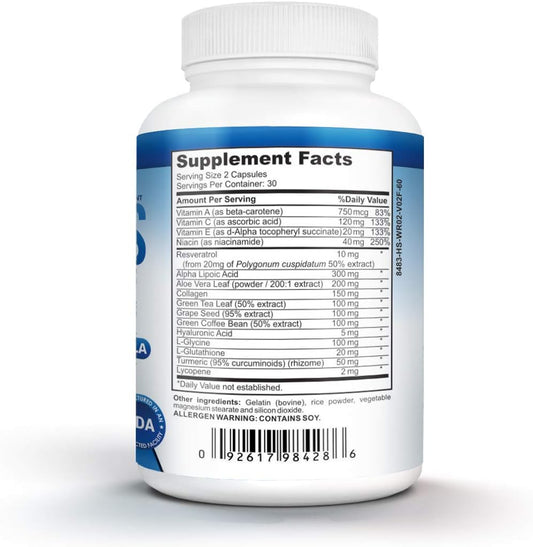 NutraPro Anti Wrinkle and Ageless Skin Vitamins - Dermal Repair Complex for Skin Repair with Collagen & Resveratrol & Alpha - Lipoic Acid & Hyaluronic Acid Supplement to Renew Skin